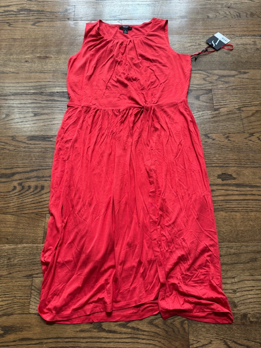 Simply Vera Vera Wang Red Sleeveless Dress Ruched Waist Soft Stretch NWT Size M